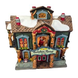 Lemax Reindeer Roost Santas Wonderland Ceramic Lit House Christmas Village Read